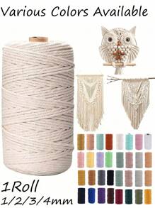 4mm*100m Macrame Rope, Premium Macrame Cord,Thick Natural Thread, Multi-Strand Synthetic Braided Rope,4 Ply Macrame Rope For Wall Hangings Decor, Plant Hangers, Crafts,Bags, DIY, Home Decorations, Gift Wrapping,Beige No. 5 Is Available In 1/2/3/4mm