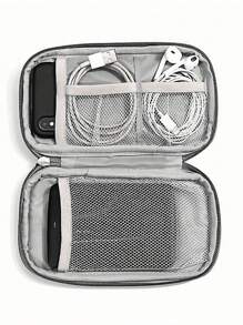 1pc Waterproof Electronic Storage Bag ,Multi-Layer Fixed Storage Bag,Multi-Zipper Portable Storage Bag- Perfect For U Disks, Hard Disks, Headphones,Portable Multipurpose Grey For Travel For Travel ,Makeup ,Cosmetic ,Vacation ,Organizer - Grey - View 2