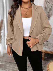 SHEIN LUNE 大码女式收腰短款轻便休闲夹克