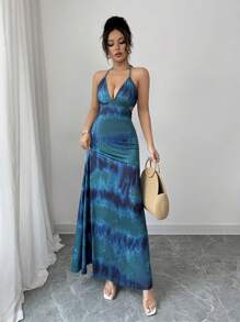 Rafferiza 女士露背系带长款优雅度假连衣裙 - 彩色 - 查看 6