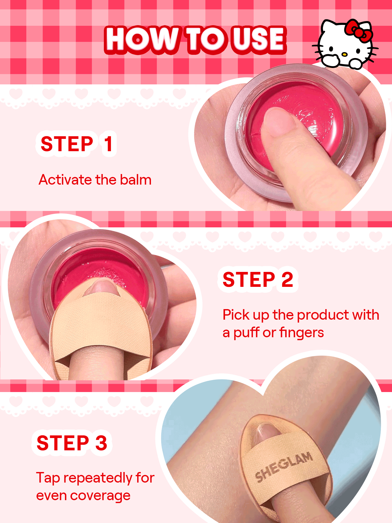 Hello Kitty｜SHEGLAM True Love Dewy Multi-Use Balm-Purr-Ty 0 Brand Beauty Cosmetic Makeup For Women And Girls - Purr - View 3