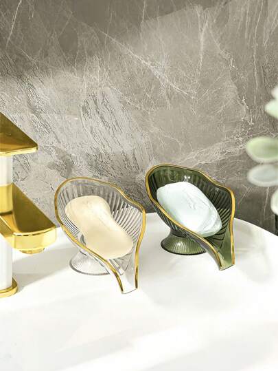 1 件肥皂盒，高端可排水肥皂盒，适用于家庭浴室，浴室豪华肥皂架，不积水，家居浴室装饰夏季