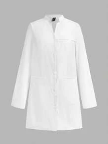 Scrubzie 抗皱女士手术服实验室工作服，白色 - 白色 - 查看 3