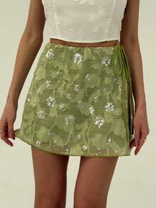 Aloruh Women's Casual Minimalist Skirt, Suitable For Daily Wear - Green - View 4