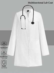 Scrubzie 抗皱女士手术服实验室工作服，白色 - 白色 - 查看 1