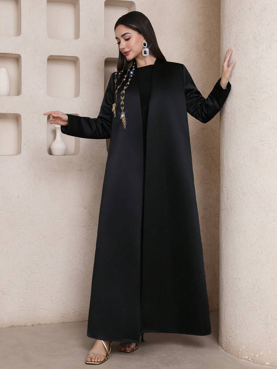 Al Najma Women's Simple Stylish Casual Arabic Abaya, For Daily Wear, Modest Robe - Black - View 1