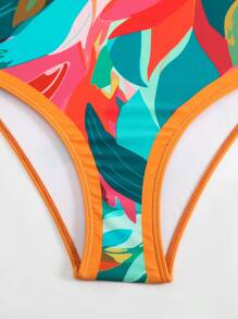 Swim Oasis Conjunto de 2 piezas de talla grande - Traje de baño de una pieza sexy con estampado floral y falda de malla de cintura alta para playa, conjunto elegante de ropa de baño de una pieza para vacaciones de verano