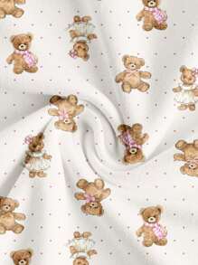 SHEIN EZwear Casual Minimalist All-Over Print Plus Size Short T-Shirt - Multicolor - View 4