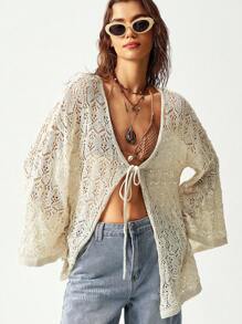 Bohemela 大码休闲开衫，长袖，简约时尚，适合日常穿着