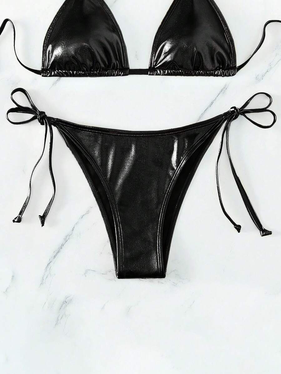 Swim Vcay Women's Simple Fashionable Casual Daily Swim Bottoms For Summer Beach Vacation - Black - View 1