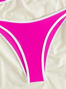 SHEIN Swim Conjunto de bikini de mujer con bandeau fruncido y sexy para el verano
