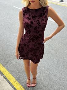 Forever 21 Summer New Red V-Neck Pleated Bust Fitted A-Line Dress - Red - View 3