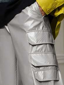 Manfinity EMRG Pantalon décontracté ample de couleur unie avec poche, pour un port quotidien - Gris - Voir 6