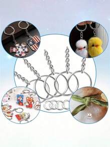 SHEIN 100pcs Keychain Making Kit - Complete Set Includes 50 Keychains And 50 Jump Rings
