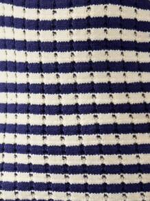 MISSGUIDED Nautical Stripe Crochet Knit Bandeau Top With Front Bow Detail Summer Beach Crop Top Resort Wear Strapless Design Vacation Ready Beachwear - Multicolor - View 4