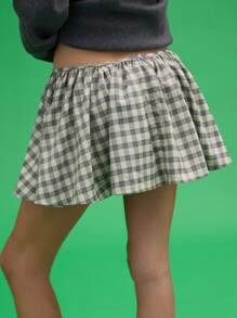 COUREZ Tailored Low Rise Check Mini Skirt Y2K Vintage - Multicolor - View 3