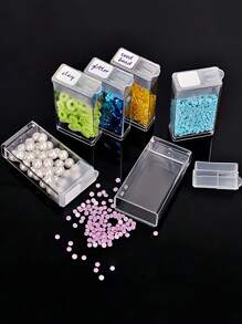 1 pieza Caja de almacenamiento transparente con múltiples rejillas, caja de almacenamiento de plástico multifuncional con mini estuches separados, solución para cuentas de pintura de diamantes DIY, encantos de arte y accesorios de joyería, ideal para manualidades DIY y almacenamiento de arte creativo - Blanco - Ver 5