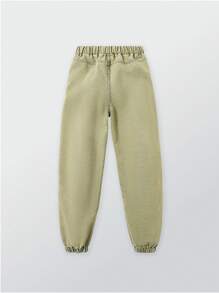 Denim Tween Boys' Casual Daily Urban Street Green Skinny Jeans With Elastic Waistband & Adjustable Drawstring Hem - Army Green - View 2