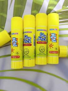 SHEIN 5pcs(9g) Pva Cartoon Solid Glue Stick For Office & Students Diy Handcraft Stationery, White Back To School