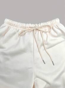 EMERY ROSE 女士象牙色保暖内衬松紧腰抽绳宽松裤 - 米色 - 查看 8