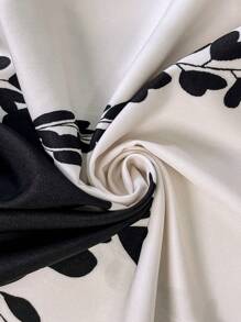 Breezaya Women's Holiday Chain Asymmetric Neck Print Shirt (Flower Pattern Random Cut) - Apricot - View 7