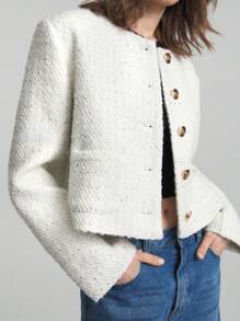 Ontre Chaqueta casual diaria de unicolor para mujer, estilo minimalista
