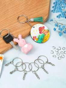SHEIN 100pcs Keychain Making Kit - Complete Set Includes 50 Keychains And 50 Jump Rings
