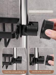 1 件不锈钢浴室收纳架 - 黑色 - 查看 5