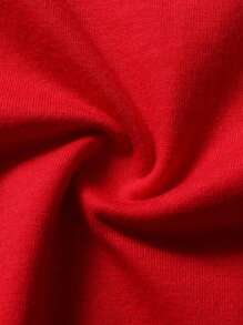Manfinity Campus Court Men's Casual Round Neck Short Sleeve T-Shirt, Simple And Fashionable, Suitable For Summer, Jersey T Shirt - Red - View 4