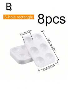 8pcs White Plastic Paint Tray Palettes, Watercolor Palette Painting Tray For Painting Party, DIY Craft And Art Painting Back To School,Back To School,School Supplies - White - View 3