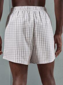 SUMWON 2 Packs Premium Woven Boxer Shorts Summer Breathable Gingham Check Pajama Underwear Sleepwear Leisure Holiday Casual Two Pack - Multicolor - View 4