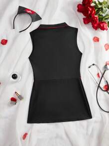 Disfraz sencillo de moda casual para uso diario de niña adolescente (Vestido + Tocado)