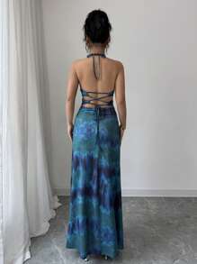 Rafferiza 女士露背系带长款优雅度假连衣裙 - 彩色 - 查看 2