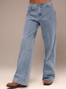 MUSERA Low Waist Wide Leg Jeans Spring Summer Cute 90's Y2k Ibiza Western Winter Nashville Everyday Winter  Chic - Light Wash - View 2