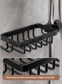 1 件不锈钢浴室收纳架 - 黑色 - 查看 4