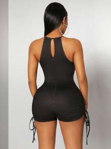 SHEIN SXY 性感休闲紧身印花连体裤，日常/派对/节日装，春/夏 - 彩色 - 查看 2