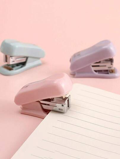 1pc Mini Stapler & 1box Staple Set Back To School,Color Random,Back To School,School Supplies