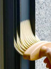 SHEIN 1pc Wooden Handle Cleaning Brush, Long Bristle Brush For Cleaning Car Air Conditioning Outlet, Interior Cracks