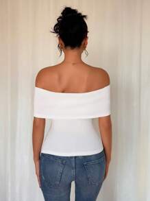 Chiquease High-End Charming Elegant Flower Ribbon Off Shoulder Open Shoulder Sexy Short Sleeves