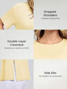 GLOWMODE Modal Oversized Everymode Tee Daily Casual  Compression Shirt - French Vanilla - View 3