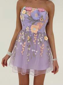 Aloruh Women Mid-Length Casual Dress, Stylish And Practical For Everyday Wear,Lavender Dress - Purple - View 4