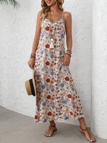 EMERY ROSE Women Floral All-Over Print Spaghetti Strap Casual Dress - Multicolor - View 4