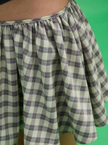 COUREZ Tailored Low Rise Check Mini Skirt Y2K Vintage - Multicolor - View 5