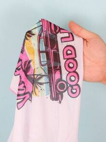 Swim Mod Bikini màu trơn đi biển nghỉ mát + Khăn choàng tay in họa tiết nhiệt đới 2 món Bikini bộ mùa hè - Màu Hồng  Dưa hấu - Xem 6