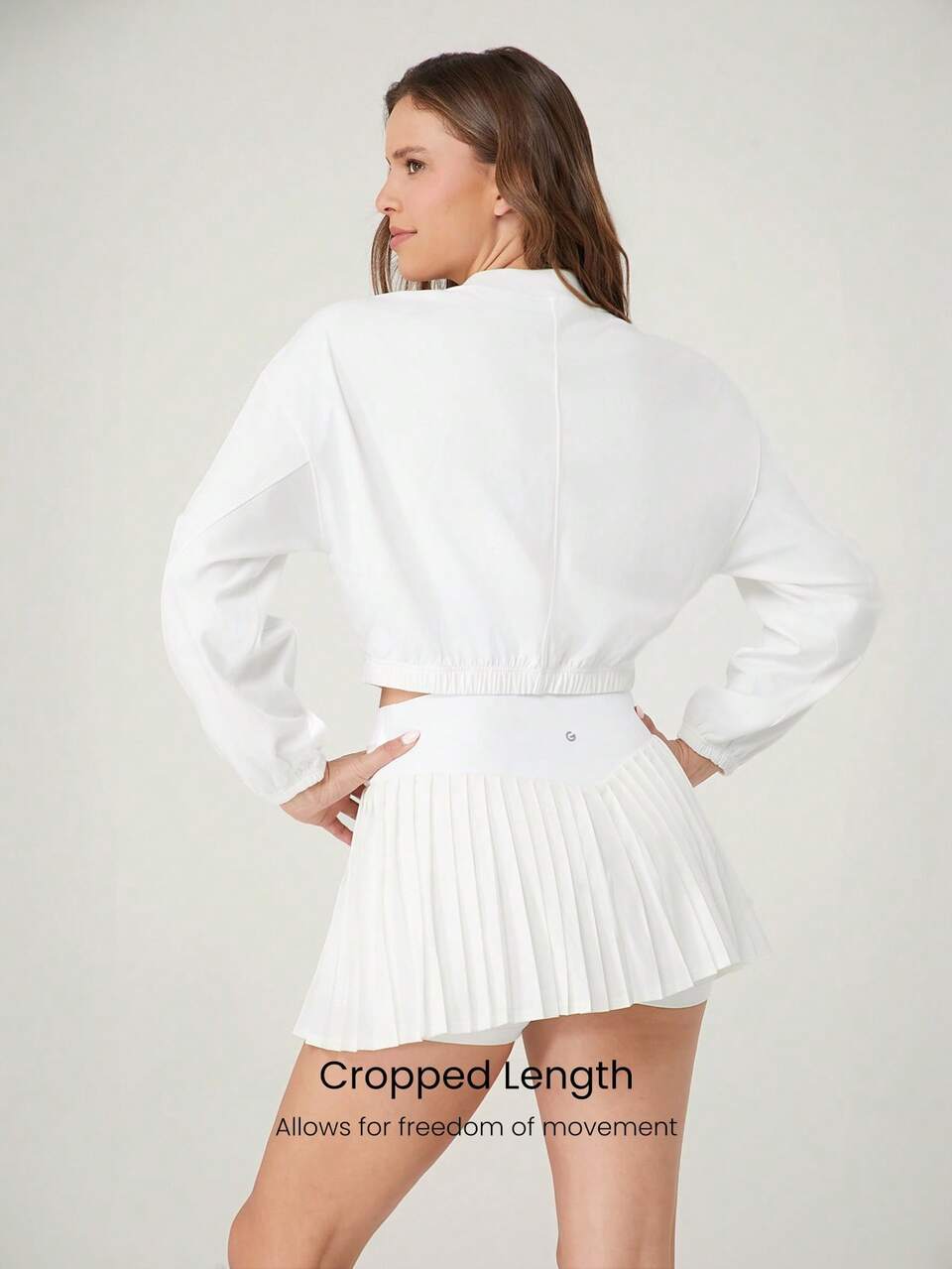 Quick-Dry Sweat-Wicking Tennis Cropped Adjustable Baseball Uniform Style Jacket Low Impact Running Training Workout Gym