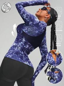 Innovista Women Activewear Abstract Marbling Cropped- Long Sleeve/ Zip-Up Hoodied Sports Jacket,Sweatshirts,Jersey Breathable Mesh Cut Out & High Elastic Gym Top, Lightweight & Dry Fit Workout Outfits , Pocket Multi-Use,Fitness Top Portable For Travel, Edgy & Unique Stylish Tracksuit,Tight Slim Fit, Cycle,Bike,Running,Cardio,Strength,Weights,Pilates,Yoga,Mat,Outdoor,Hike,Camping,Trail,Trekking,Volleyball,Going Out, Athleisure,Tennis,Golf, Music Festival,Party,Y2K,Electric,Spring Summer Gear,Women Clothes,Easter Gifts - Purple - View 2