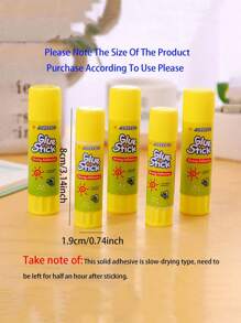 SHEIN 5pcs(9g) Pva Cartoon Solid Glue Stick For Office & Students Diy Handcraft Stationery, White Back To School