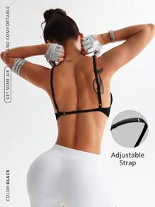 Easithlete Sujetador deportivo sin costuras para mujeres (Negro) - Negro - Ver 1