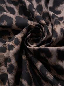 SHEIN LUNE 加大码豹纹蝙蝠袖休闲衬衫夏季女式猎豹印花演唱会女式夏季上衣狂欢节度假女装