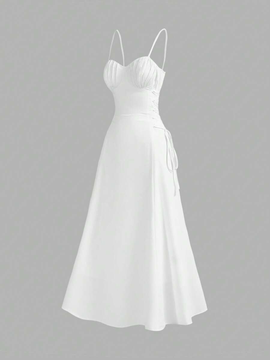 SHEIN MOD Váy trắng dây chéo Shell Decor - trắng - Xem 1